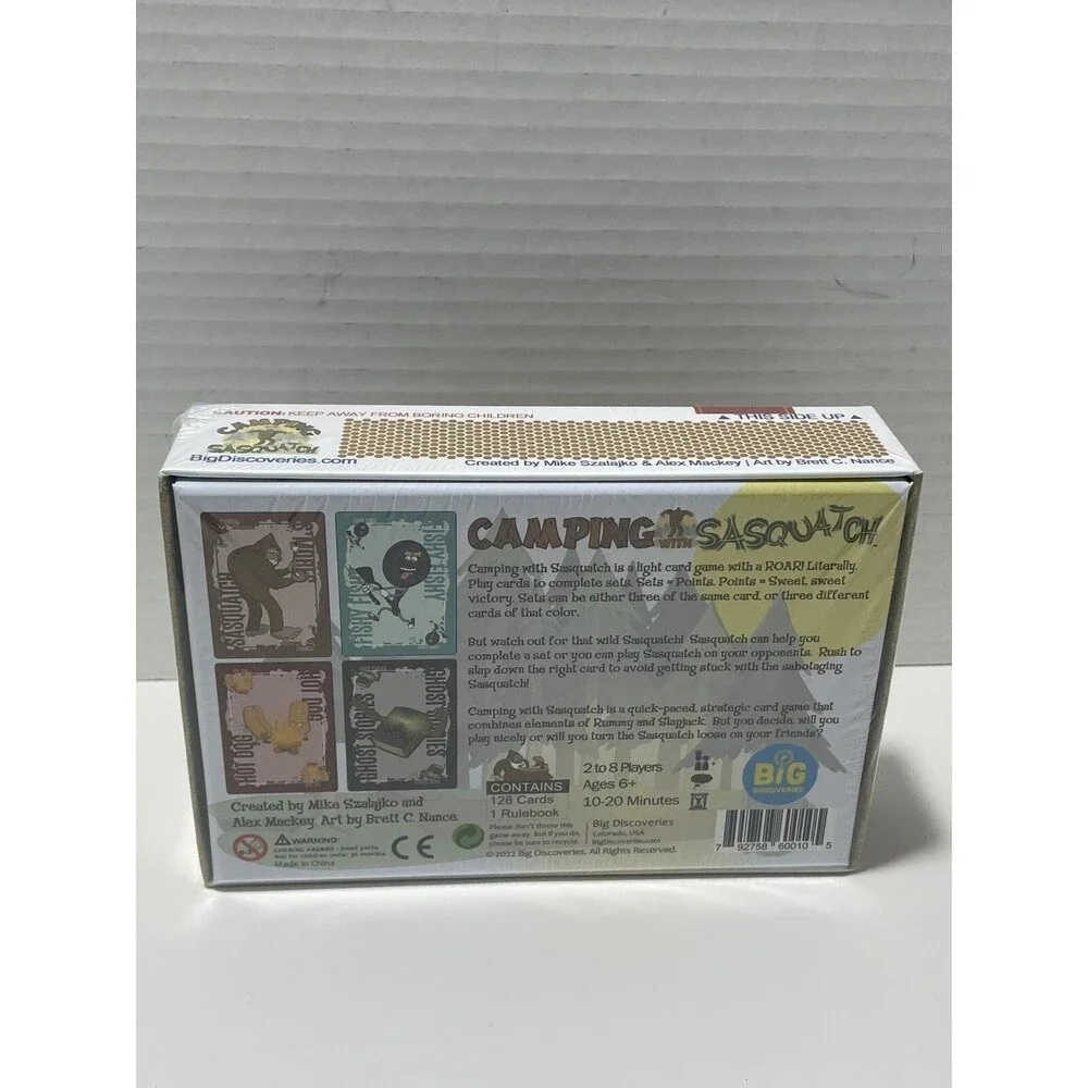 Camping With Sasquatch Card Game Big Discoveries New Sealed NIB